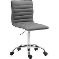 HOCKER Lederlook grau - Chromfarben/Grau, Textil/Metall (42/80/52cm) - CLP