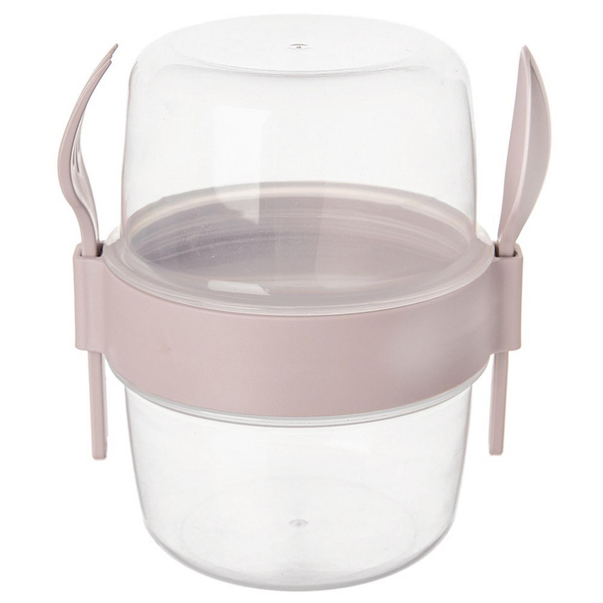 JOGHURTBECHER mit Löffel für die Lunchbox 370 ml 2 Stück. - Creme, Kunststoff (10.5/13.5/12.5cm) - Orion 