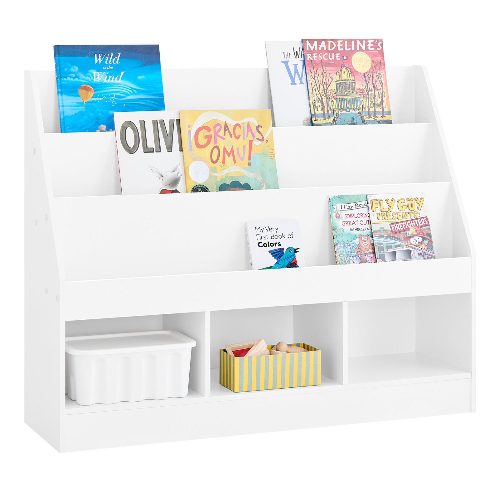BÜCHERREGAL Kinder Weiß - Weiß, Holzwerkstoff (100/80/30cm) - SoBuy