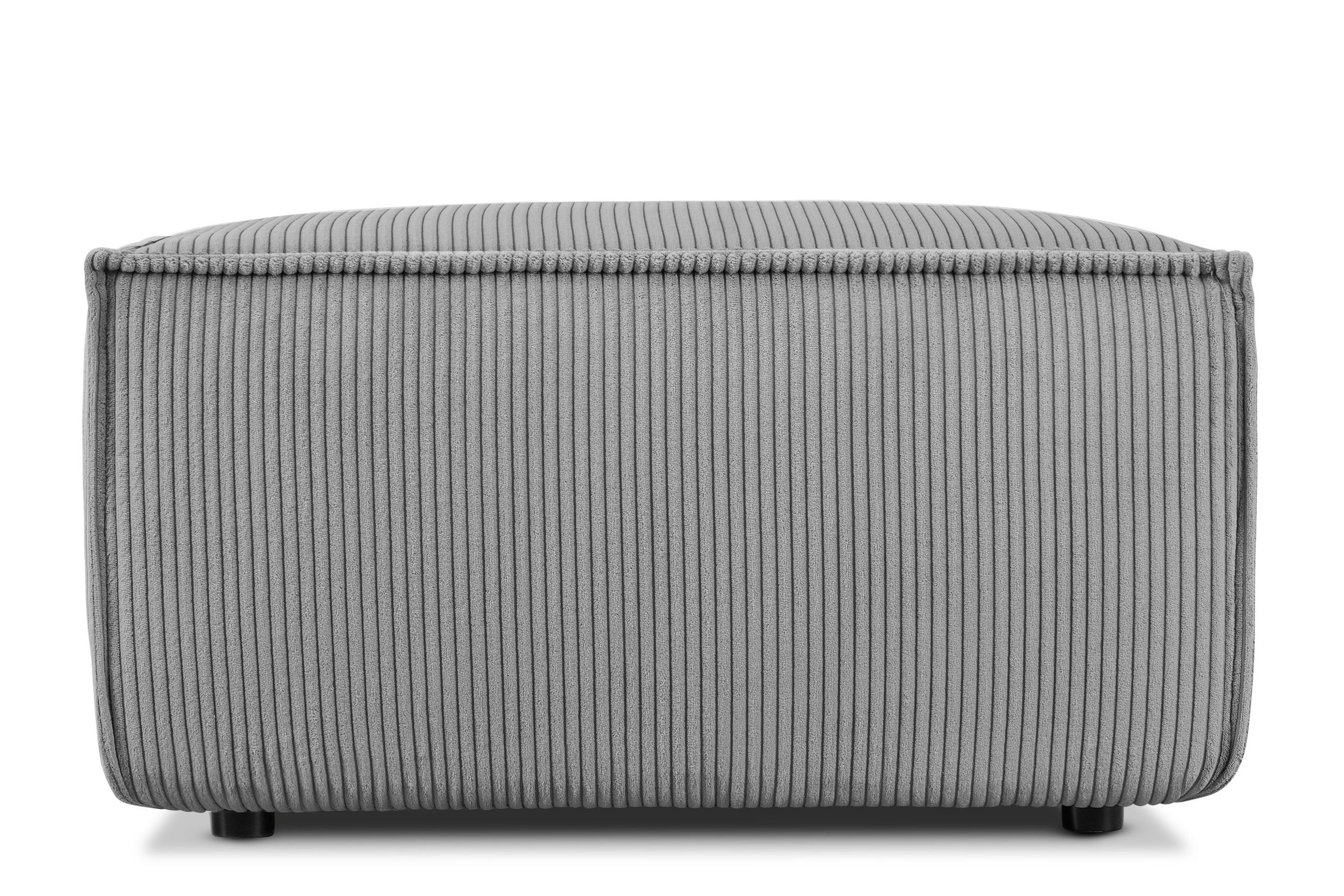 SITZPOUF NAPI gefederte Sitzfläche, hellgrau - Hellgrau/Schwarz, Textil (83/45/83cm) - KONSIMO®