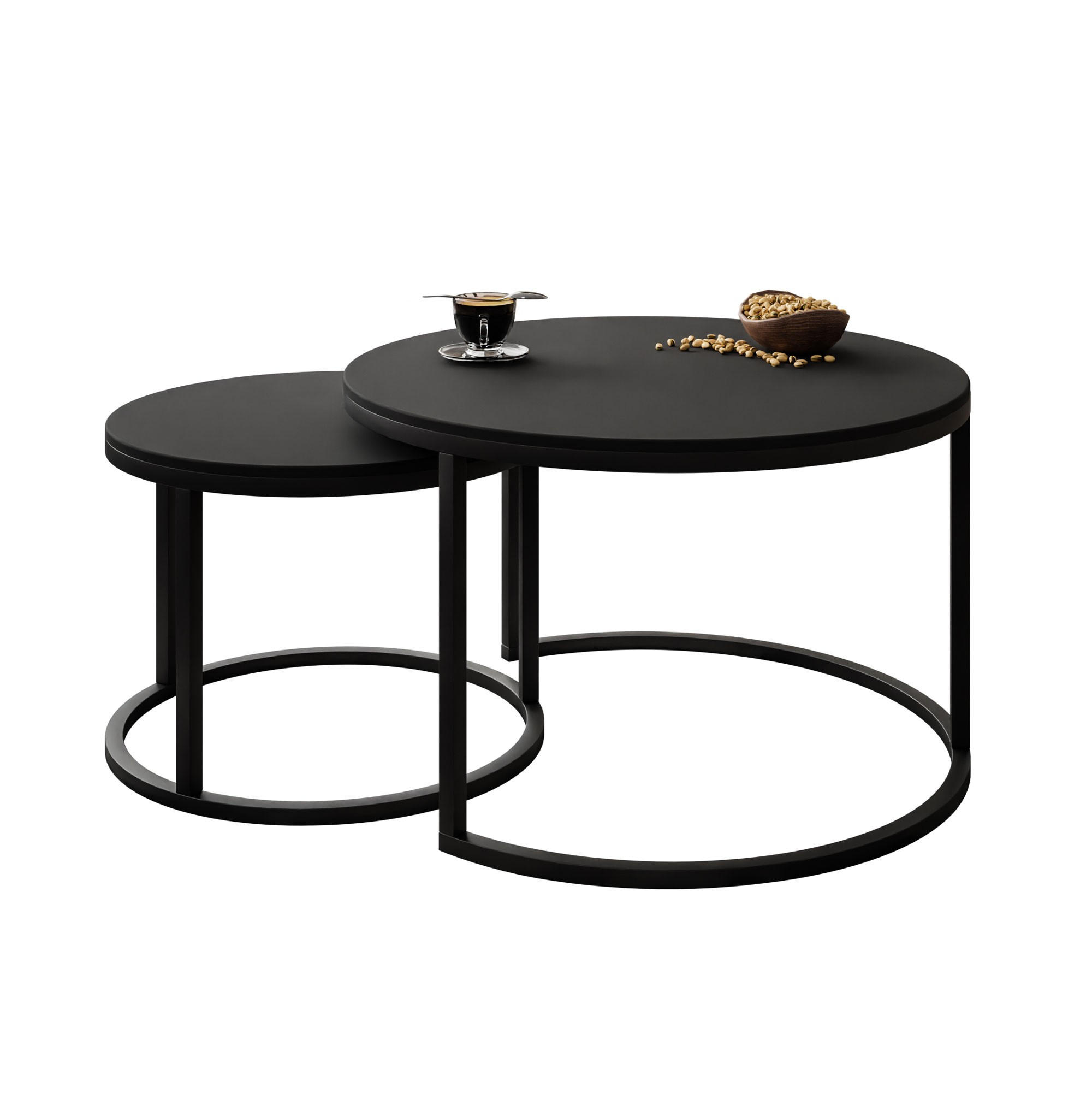 COUCHTISCH CIRI SLIM 2-in-1 schwarz matt - Schwarz, Holzwerkstoff (70/70/48cm) - Lookway
