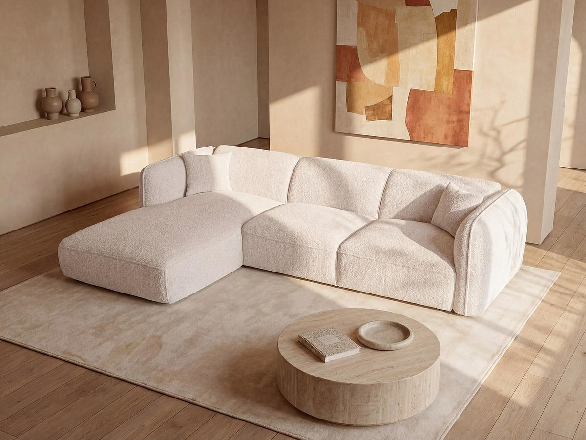 SOFA - 5 Personen - stoff - beige Camilio - Beige, Kunststoff/Textil (272/165cm) - Vente-Unique