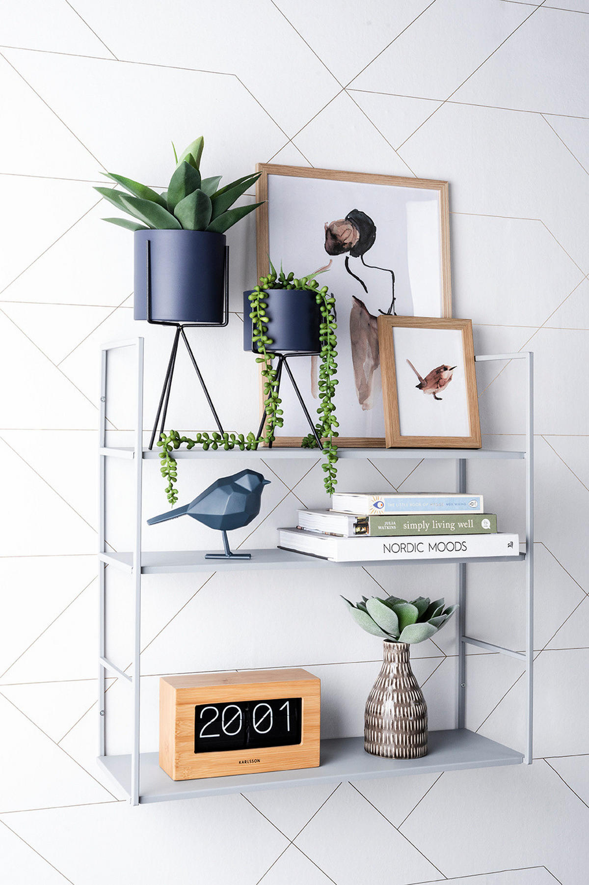 WANDREGAL 20/60/60 cm - Grau, Metall (60/60/20cm) - Present Time