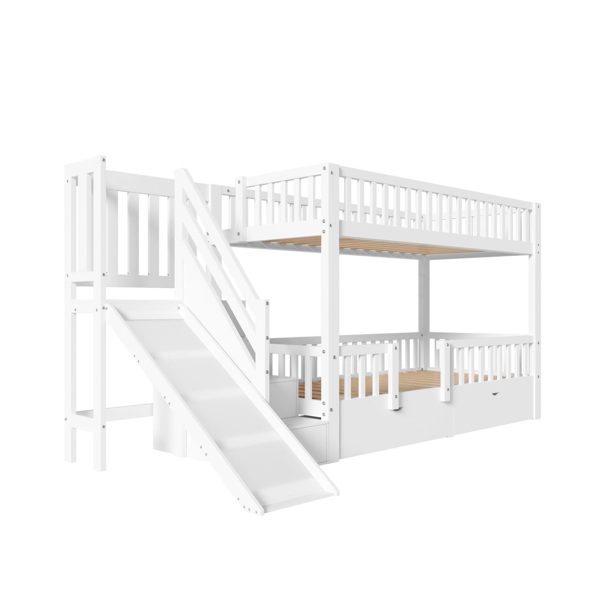 ETAGENBETT Kinder Weiß 90x200 cm 2-tlg. - Weiß, Holz (90/200cm) - ComfortXL