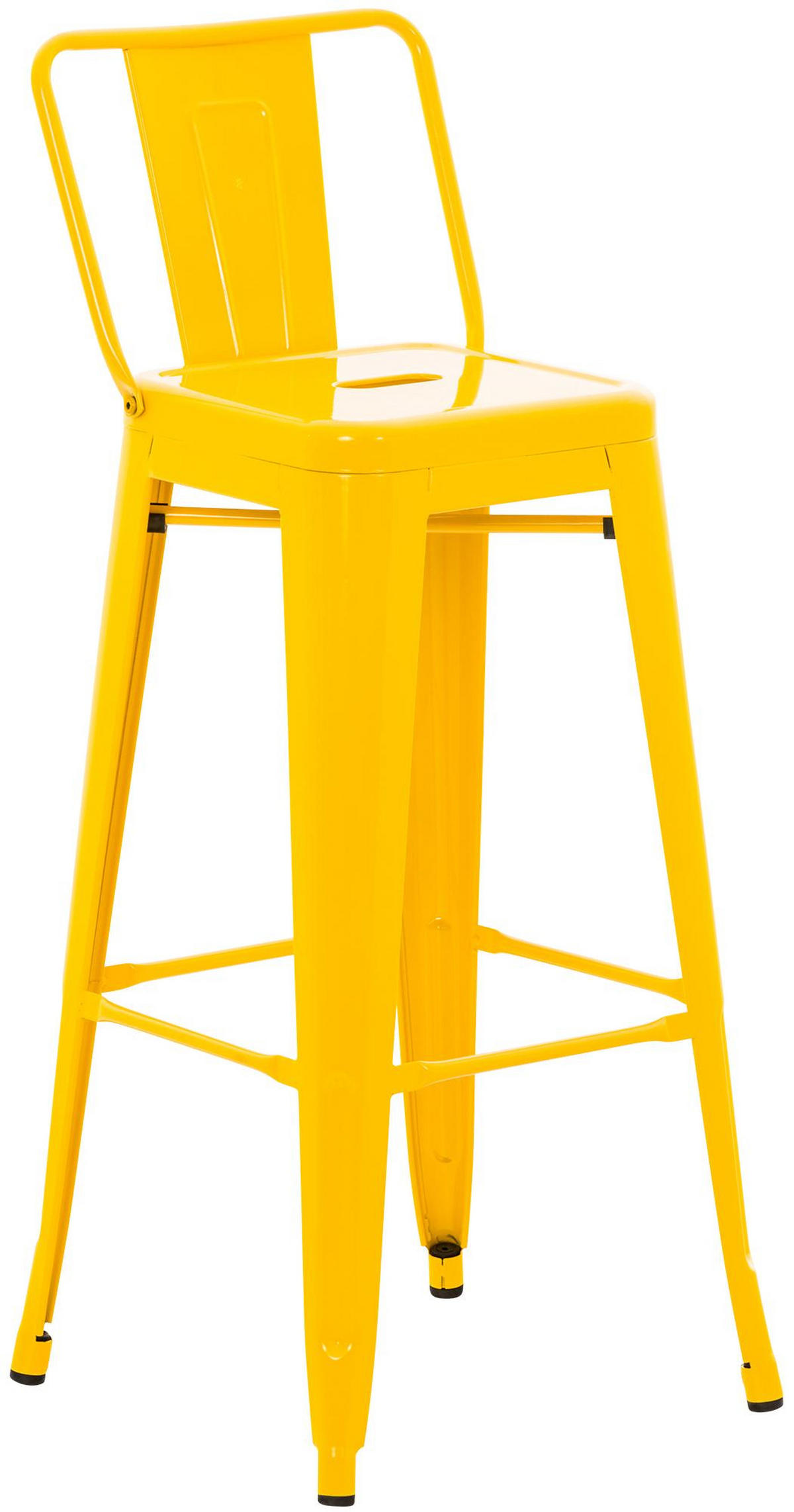 BARHOCKER Metall Gelb - Eukalyptusholzfarben/Gelb, Metall (44/96/43cm) - CLP