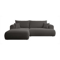 ECKSOFA Ovo Dunkelgrau Boucle - Dunkelgrau/Schwarz, Kunststoff/Textil (260/165cm) - Selsey