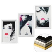 WANDBILDER 3er-Set - 40x60 cm Weißer Rahmen - Porträts von Frauen mit Lippen - Weiß, Kunststoff (40/60cm) - ArtPrintCave