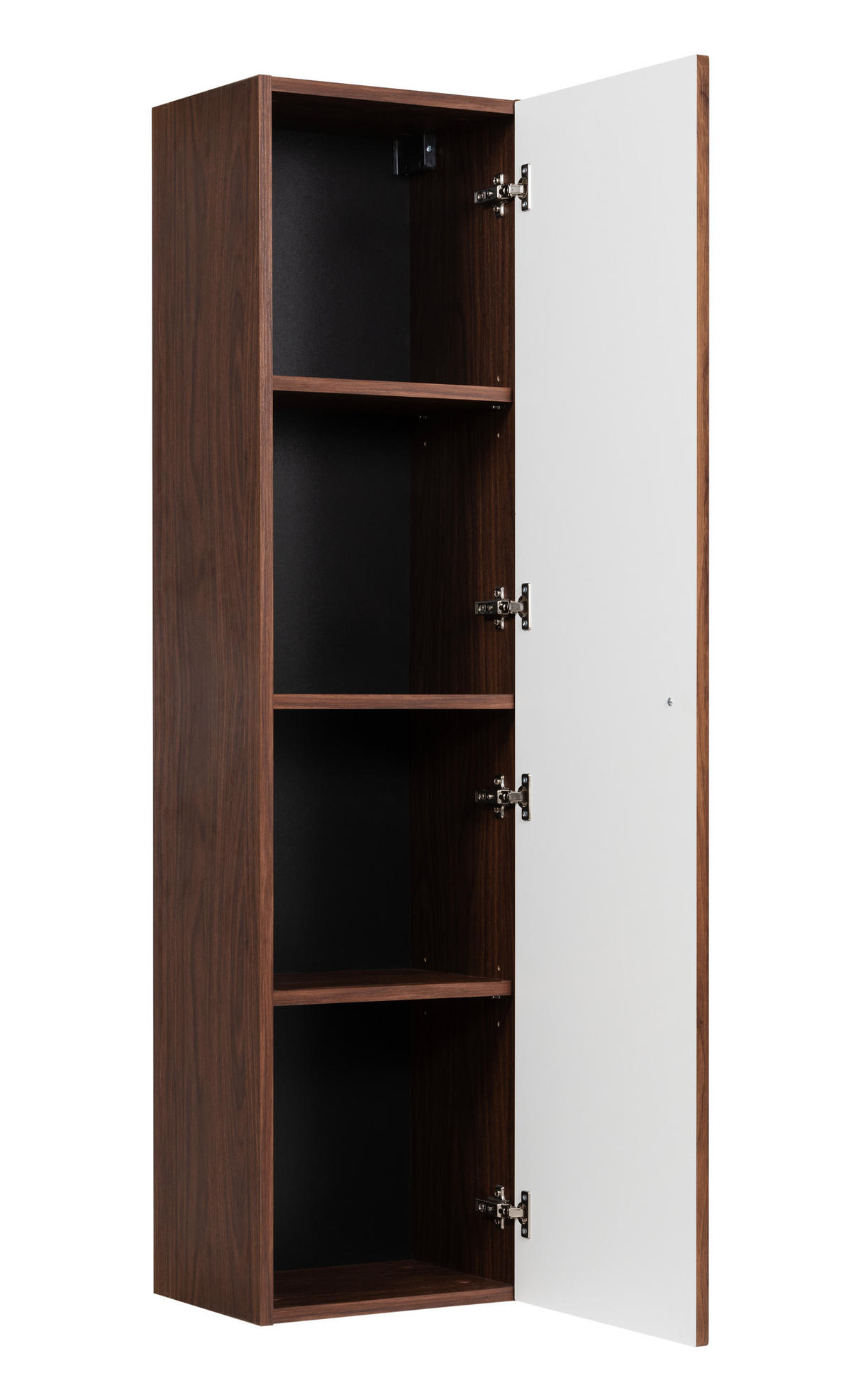 BADEZIMMER-HOCHSCHRANK: Nusseiche / Griffe Gold, 35 x 27 x 136 cm - Eichefarben/Goldfarben, Holzwerkstoff (35/136/27cm) - 3XE LIVING