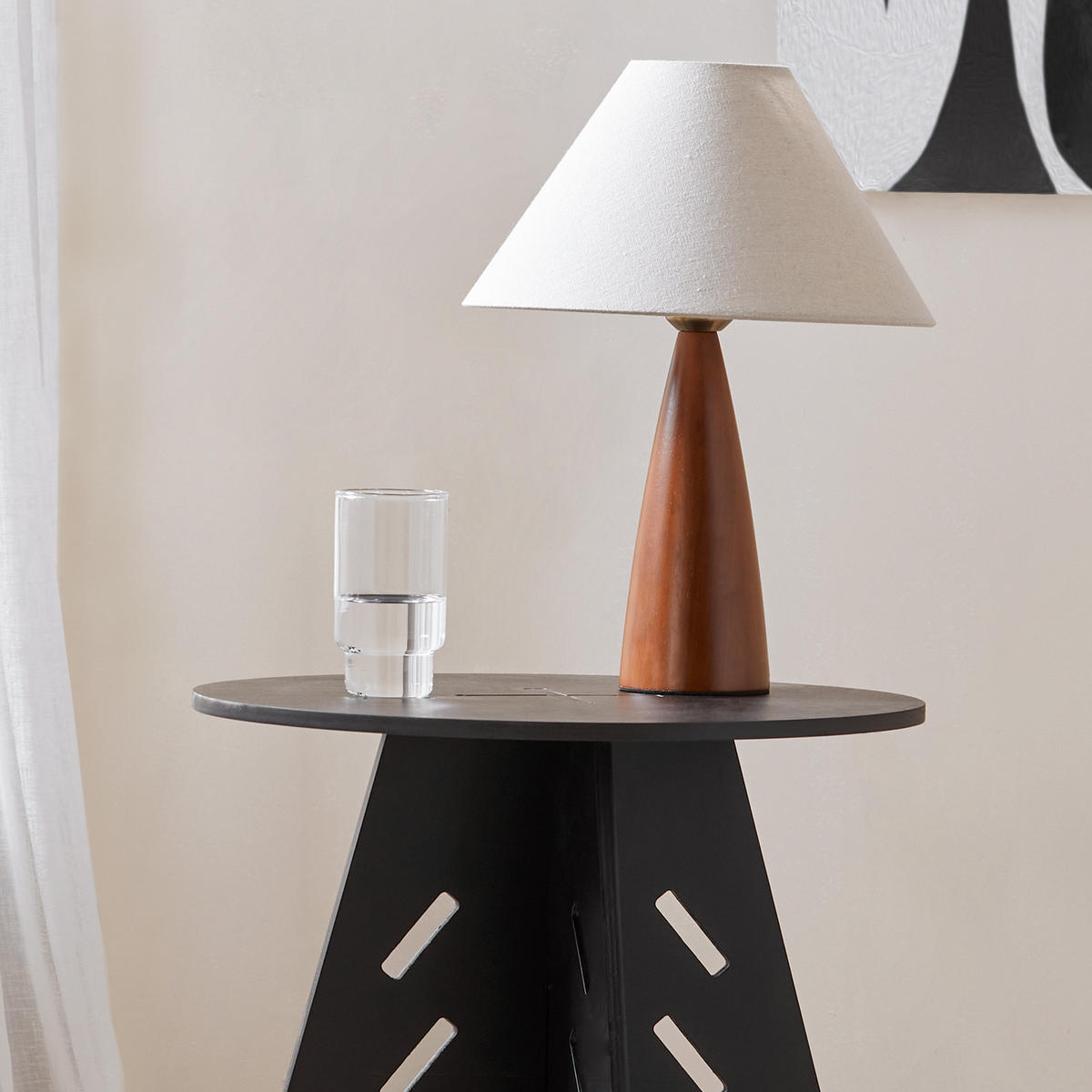 BEISTELLTISCH mit Zapfenverbindungen Schwarz - Schwarz, Holz (47/47/55cm) - SoBuy