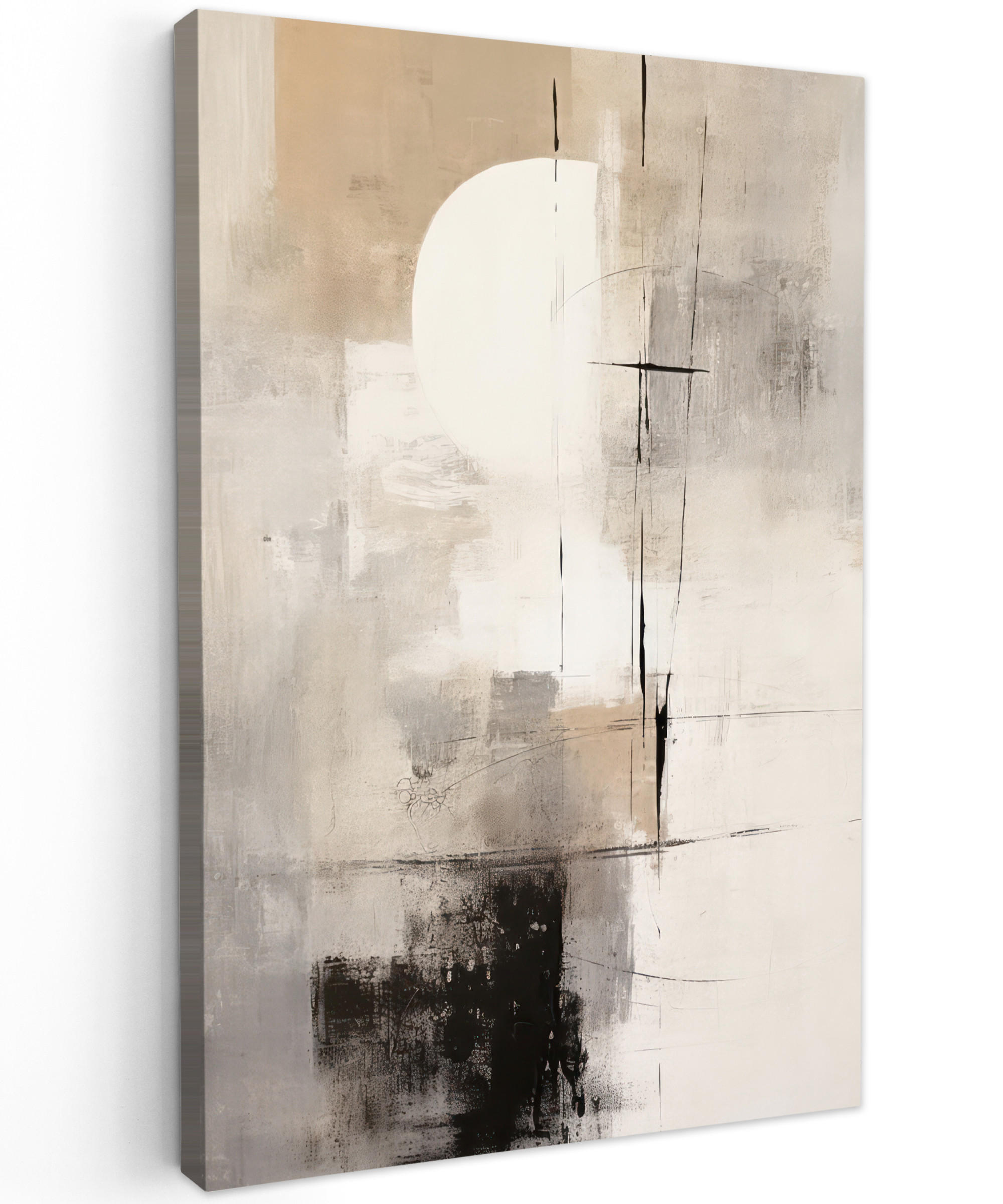 LEINWANDBILD Abstrakt - Kunst - Grau 80x120 cm - Hellgrau, Textil (80/120cm) - MuchoWow