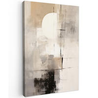 LEINWANDBILD Abstrakt - Kunst - Grau 90x140 cm - Hellgrau, Textil (90/140cm) - MuchoWow