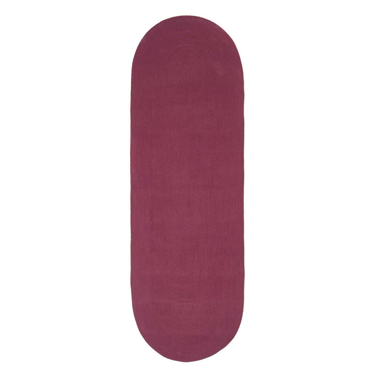 TEPPICHLÄUFER geflochten oval 66/200 cm - Weinrot, Textil (66/200cm) - Homescapes