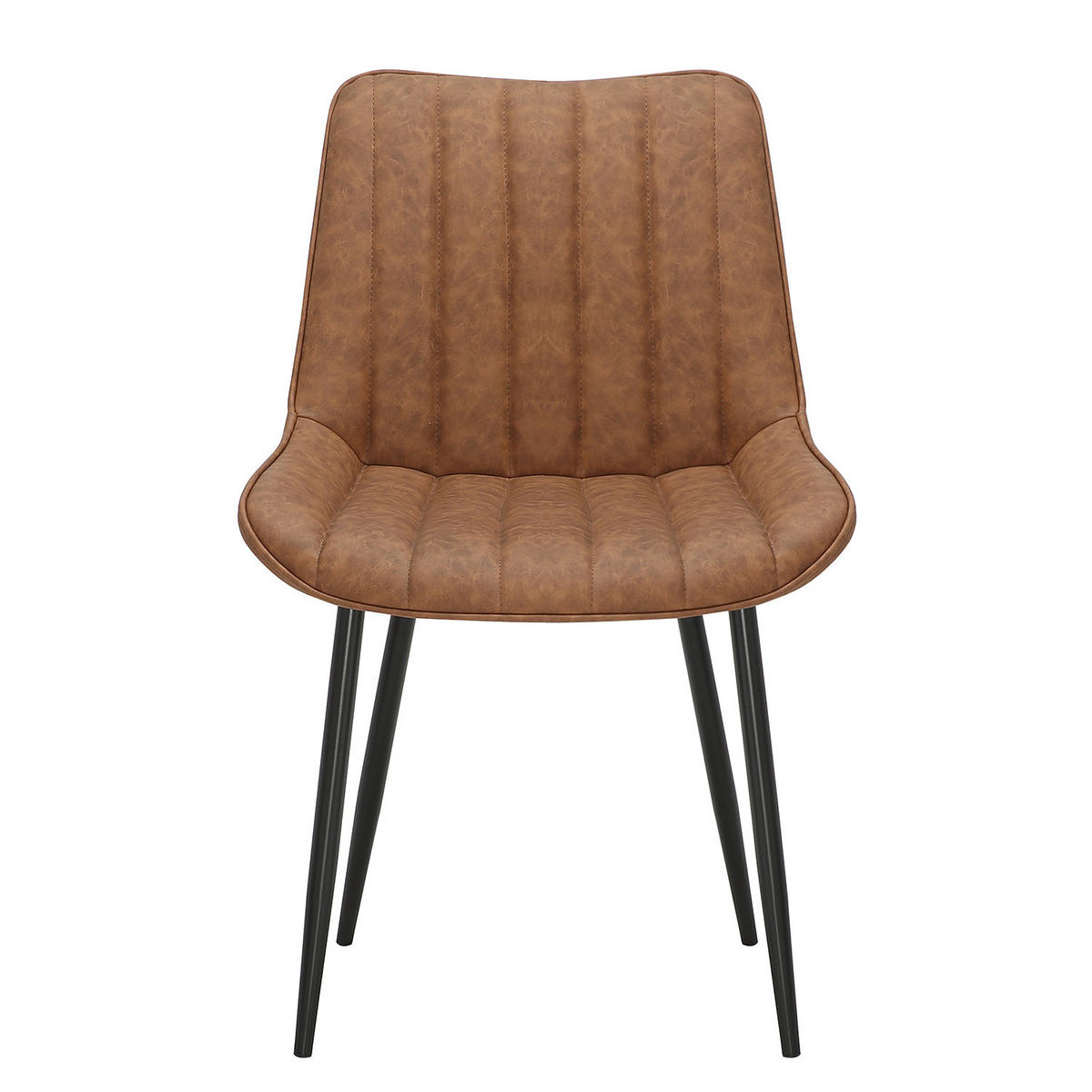POLSTERSTUHL - Kunstleder - Braun, Kunststoff/Metall (53/81/60cm) - home24