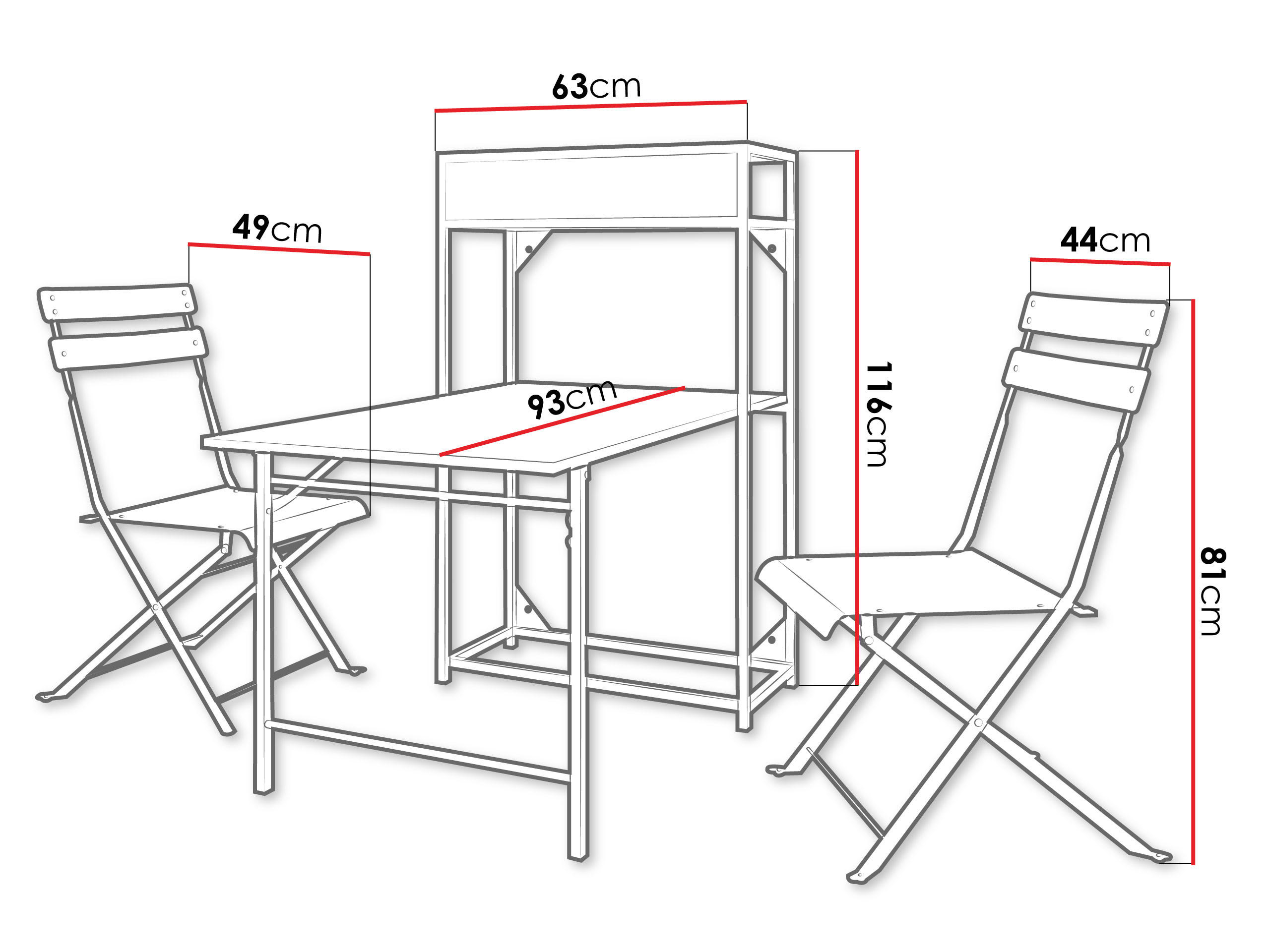 Thumbnail - Mirjan24 Gartenset, Schwarz, Metall, 3-teilig, 2-Sitzer, rechteckig, Balkonmöbel, Balkonmöbel-Sets