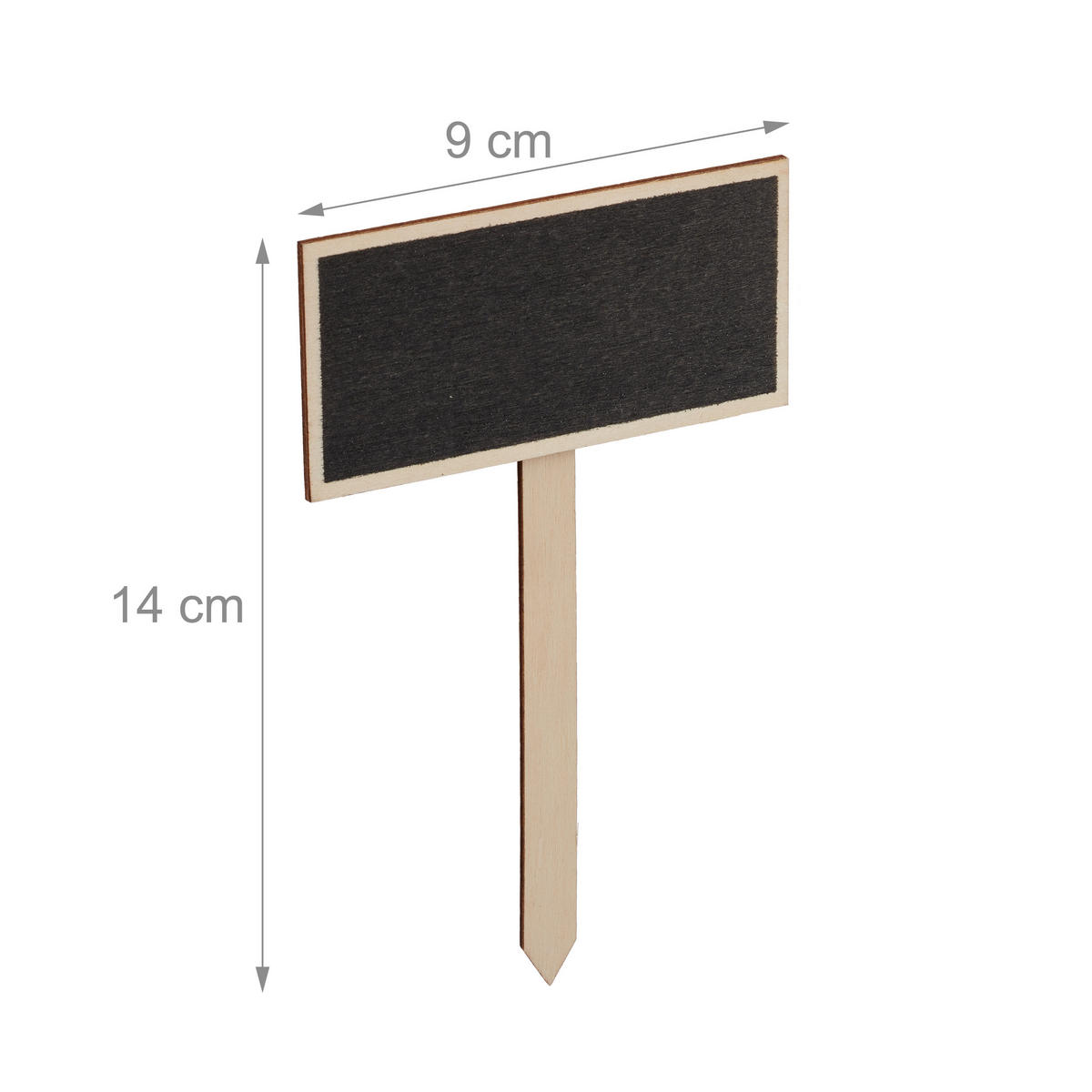PFLANZENSTECKER Natur 24er-Set Tafelschilder - Hellbraun, Holz (9/14/0.5cm) - Relaxdays