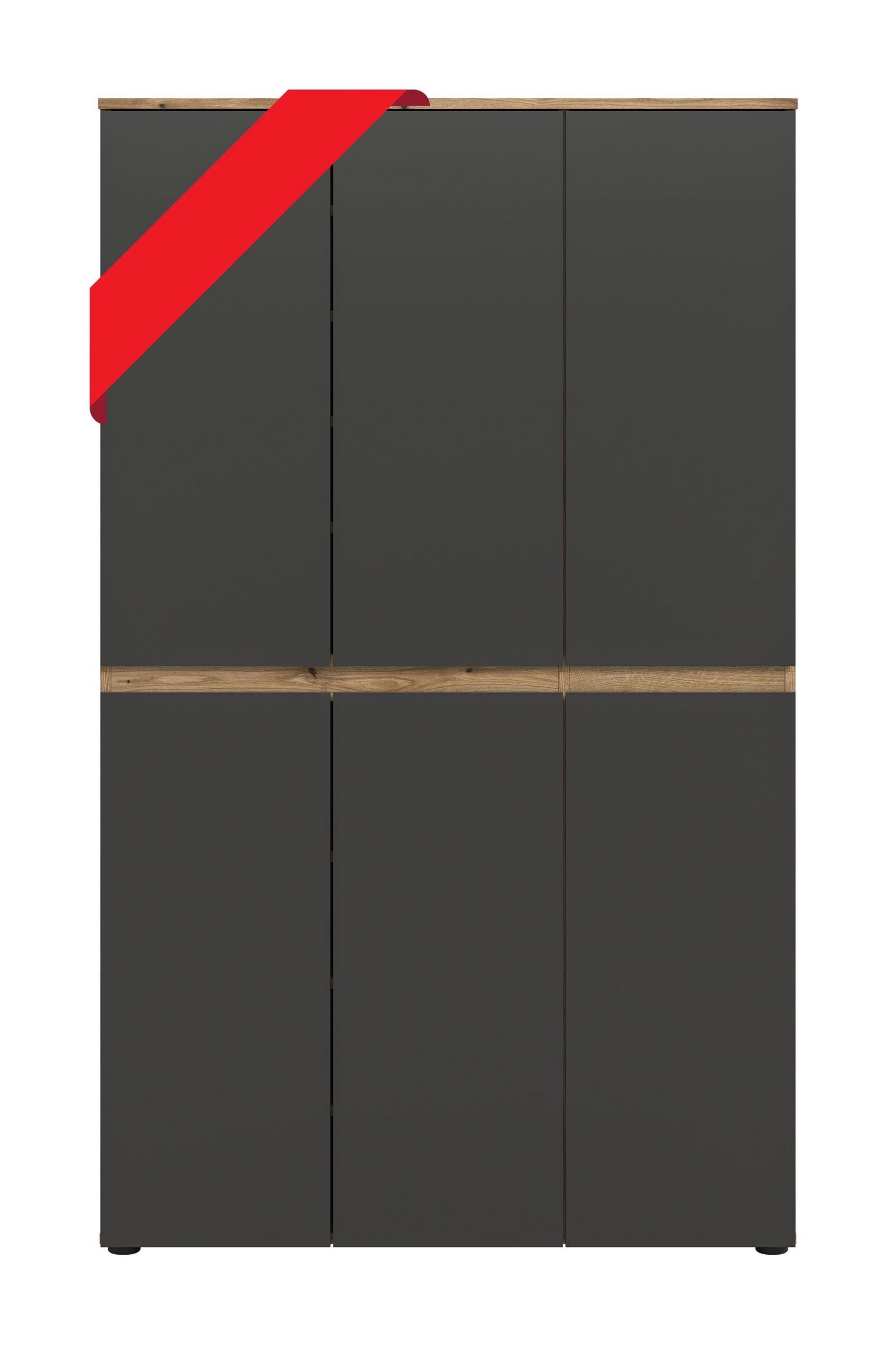UNIVERSALSCHRANK Canto (B/H/T: ca. 105/175/37 cm) in Evoke Oak Nachbildung/anthrazit - Eichefarben, Holzwerkstoff (105/175/37cm) - Homes & Jones