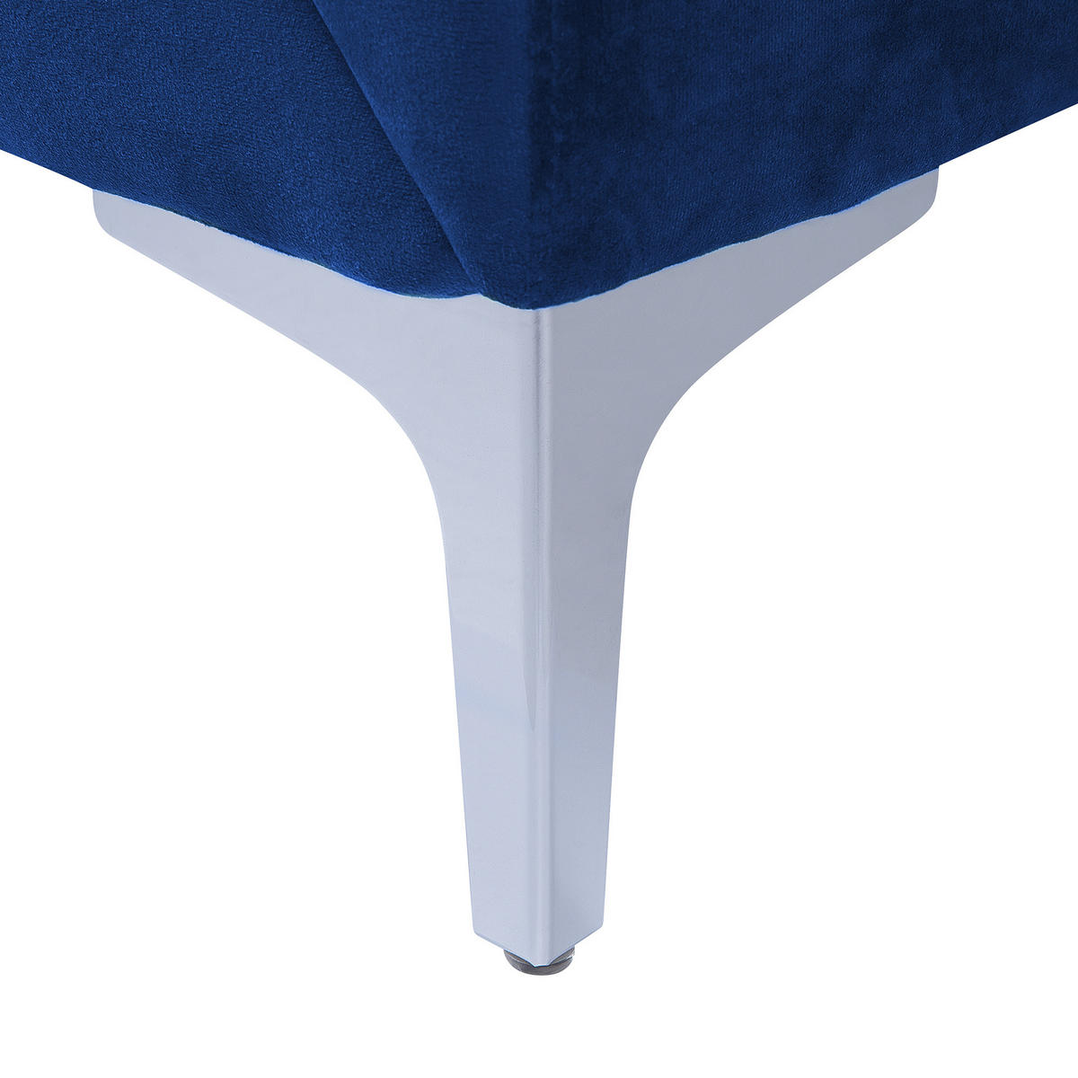 2-SITZER-SOFA Samtstoff Marineblau Fenes - Hellblau, Textil (142/90/75cm) - Beliani