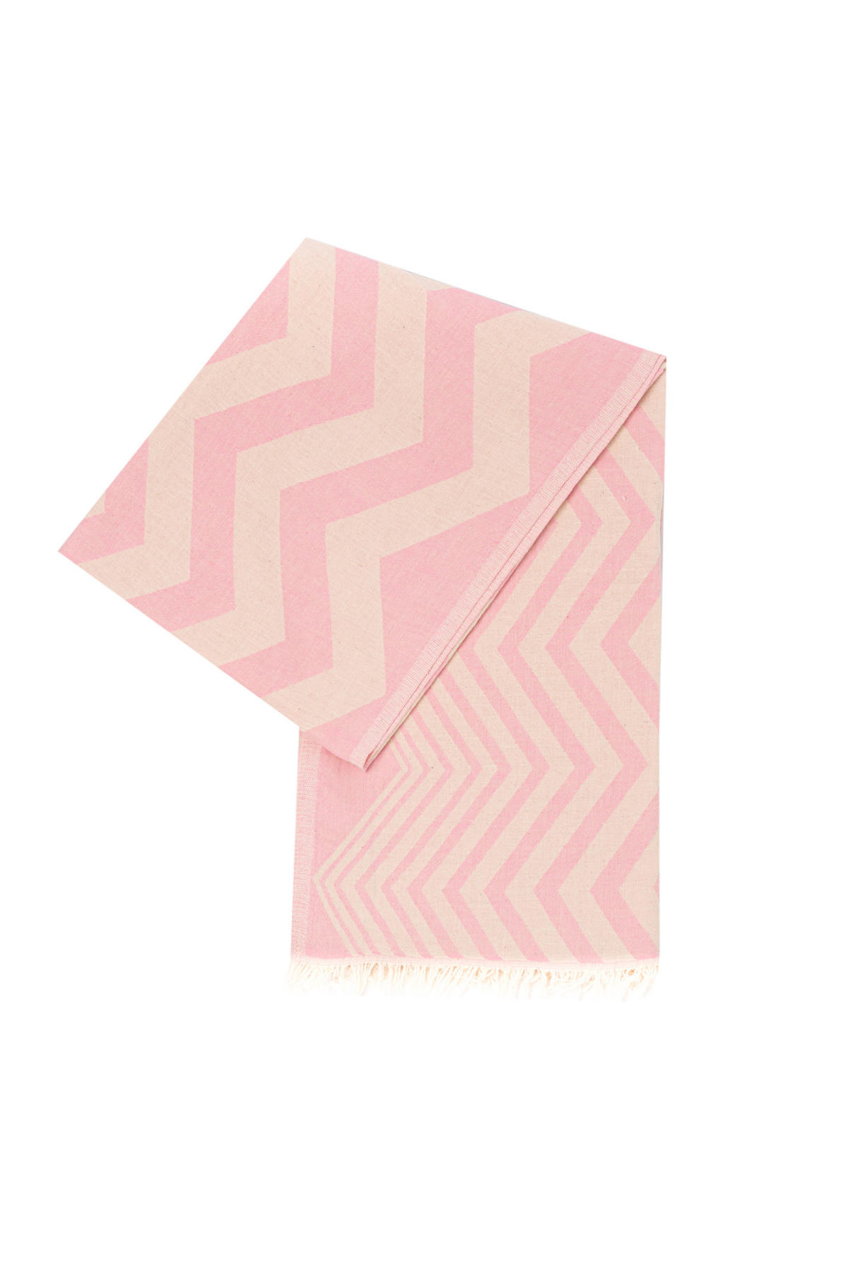 HAMAMTUCH Saunatuch Pink Zickzack für Babys geeignet 100%Baumwolle - Pink, Textil (100/180cm) - Villa Möbel