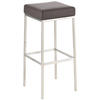 BARHOCKER Lederlook braun - Edelstahlfarben/Braun, Textil/Metall (37/80/37cm) - CLP