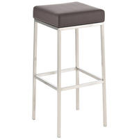 BARHOCKER Lederlook braun - Edelstahlfarben/Braun, Textil/Metall (37/80/37cm) - CLP
