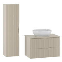 KÚPEĽŇOVÝ NÁBYTOK 80.6cm Tao 2-dielna súprava Kašmír - béžová, kompozitné drevo (80.6/52.2/46.5cm) - Petits-meubles