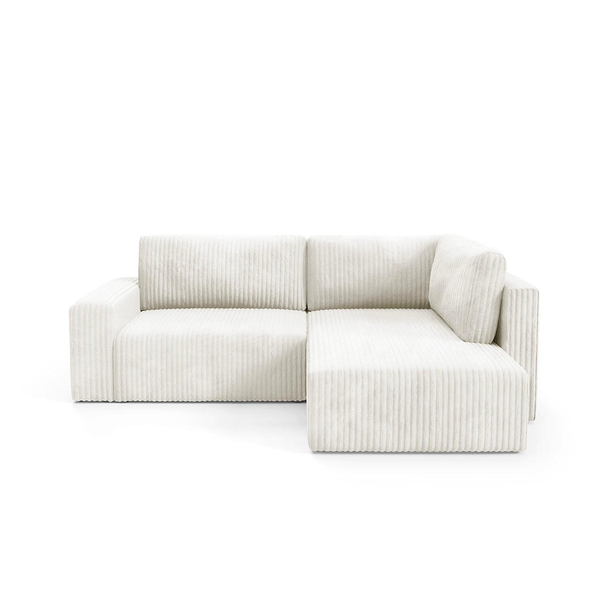 ECKSOFA Angela 4 Sitzplätze Gebrochenes Weiß - Weiß, Holz (245/182cm) - Petits-meubles