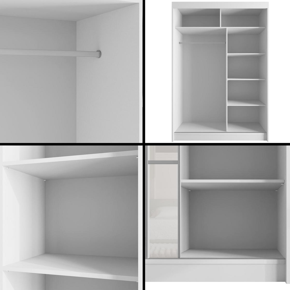 KLEIDERSCHRANK PEKA III - 120 cm - Weiß - Weiß, Holzwerkstoff (120/215/61cm) - ALTDECOR