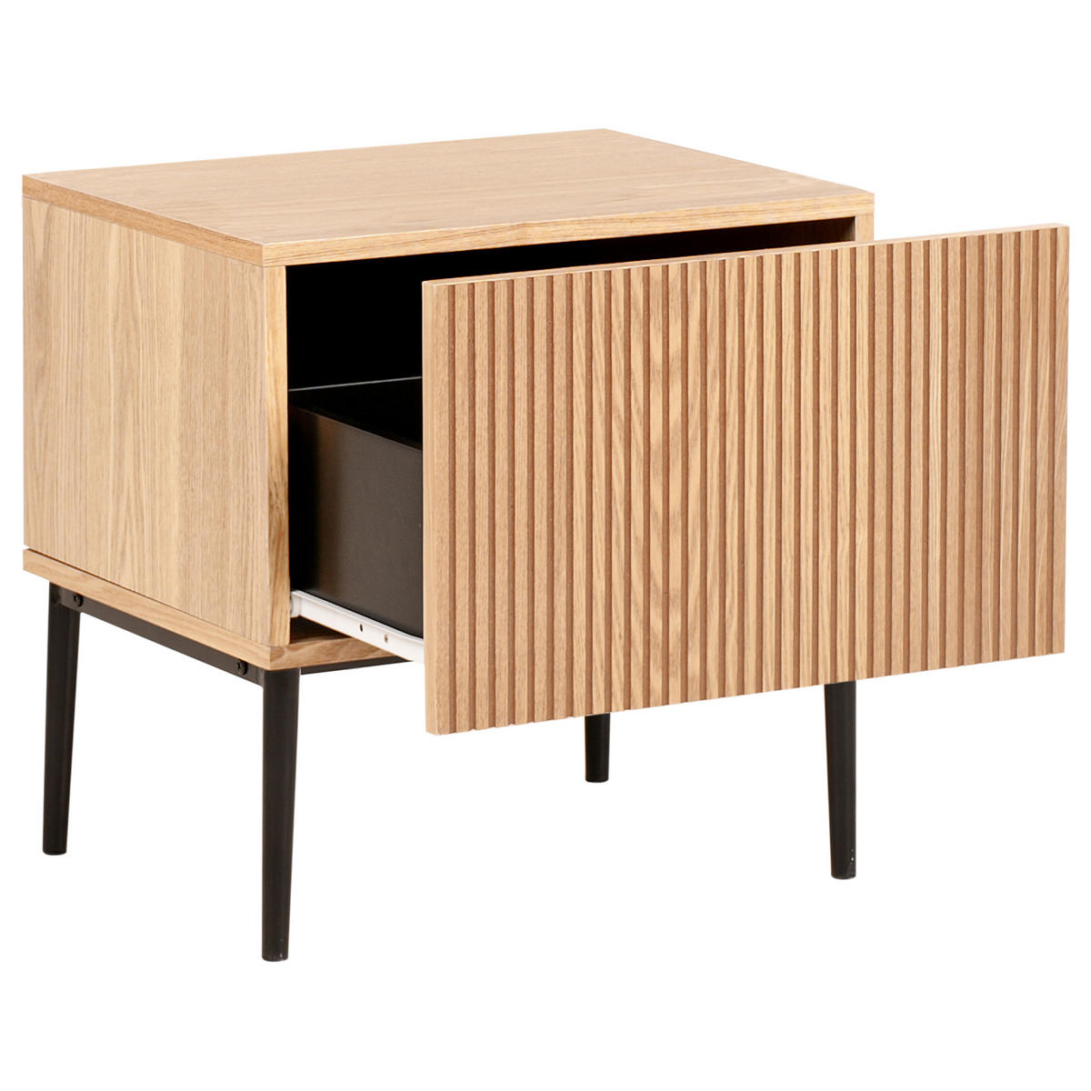 NACHTTISCH Braun/Schwarz Blythe - Schwarz/Braun, Holzwerkstoff (48/50/40cm) - Beliani