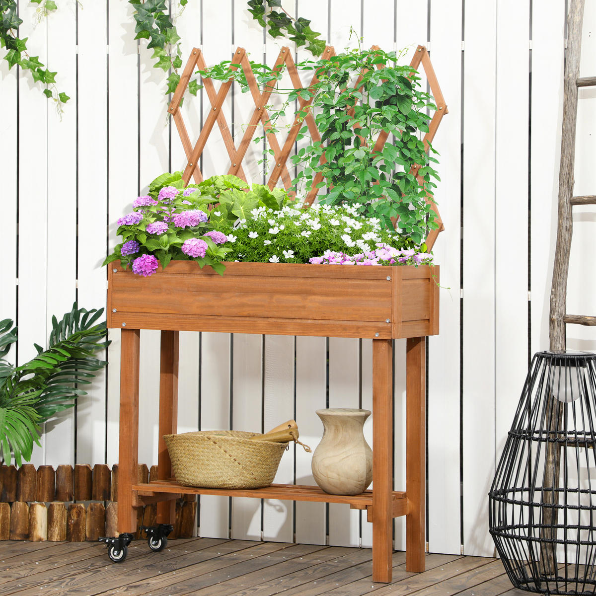 HOCHBEET, Braun, Tannenholz - Braun, Holz (29/130/79cm) - Outsunny