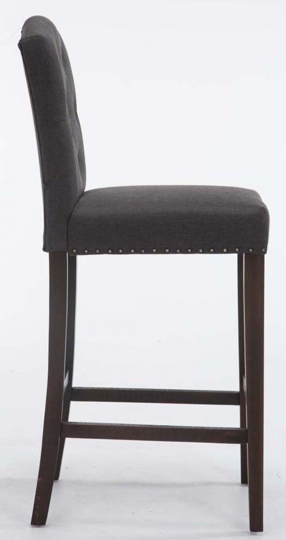 BARHOCKER 2er Set Stoff dunkelgrau - Dunkelgrau, Holz/Textil (42/113/57cm) - CLP