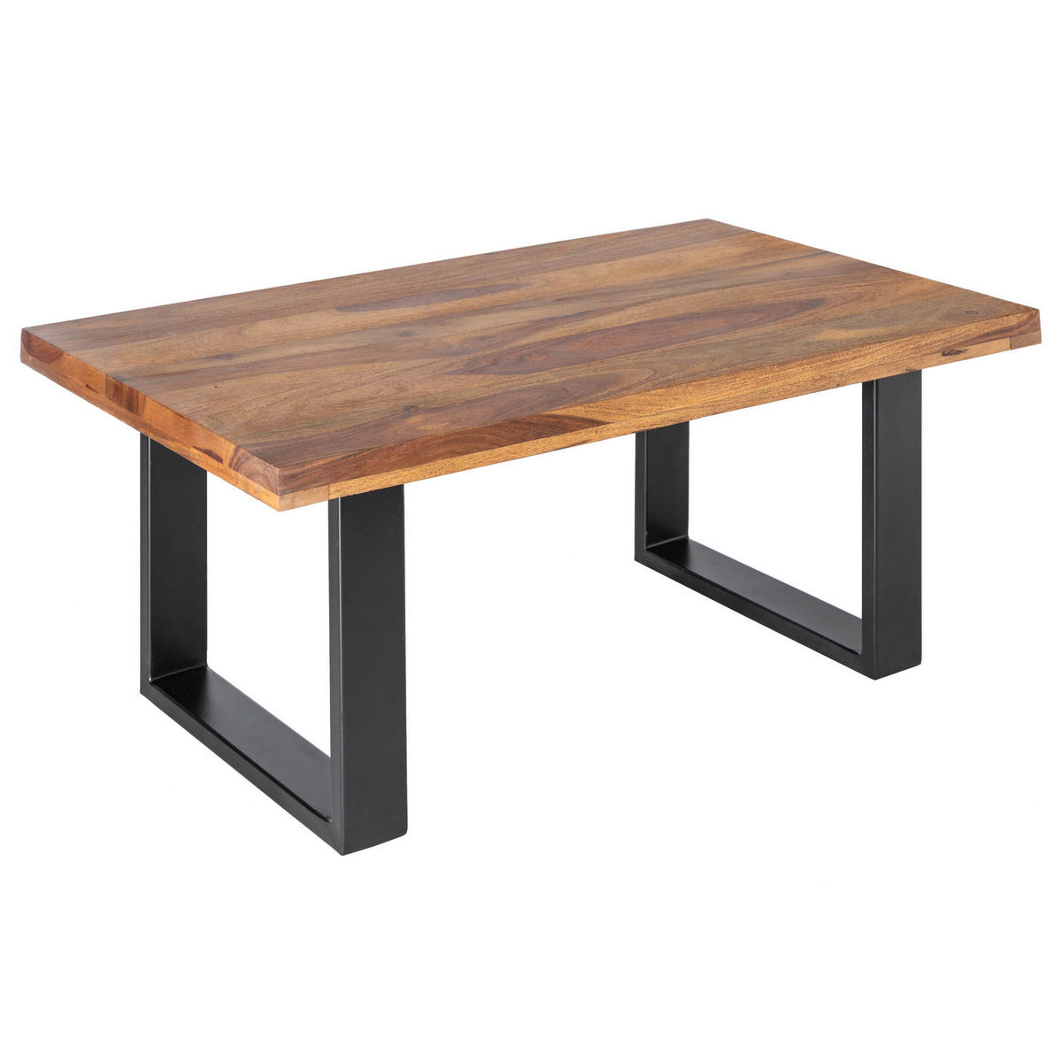 COUCHTISCH IRON CRAFT Sheesham rechteckig Natur|Schwarz 100cm - Schwarz/Braun, Holz/Metall (60/100/45cm) - riess-ambiente
