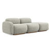 3-SITZER SOFA Rechts Chenille Stoff Grau - Silberfarben/Braun, Holz/Textil (258/73/95cm) - Makamii