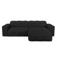 ECKSOFA RECHTS Bouclé-Stoff Dunkles Anthrazit 230cm - Anthrazit, Textil (230/155cm) - Sia Home