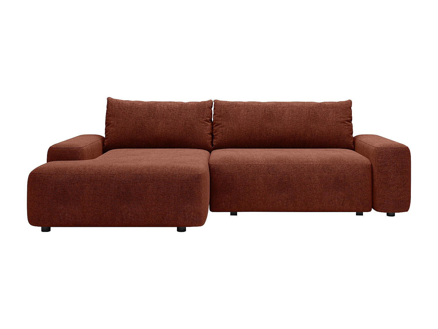 SCHLAFSOFA - 4 Personen - stoff - terracotta Daviso - Terracotta, Textil (264/87/162cm) - Vente-Unique