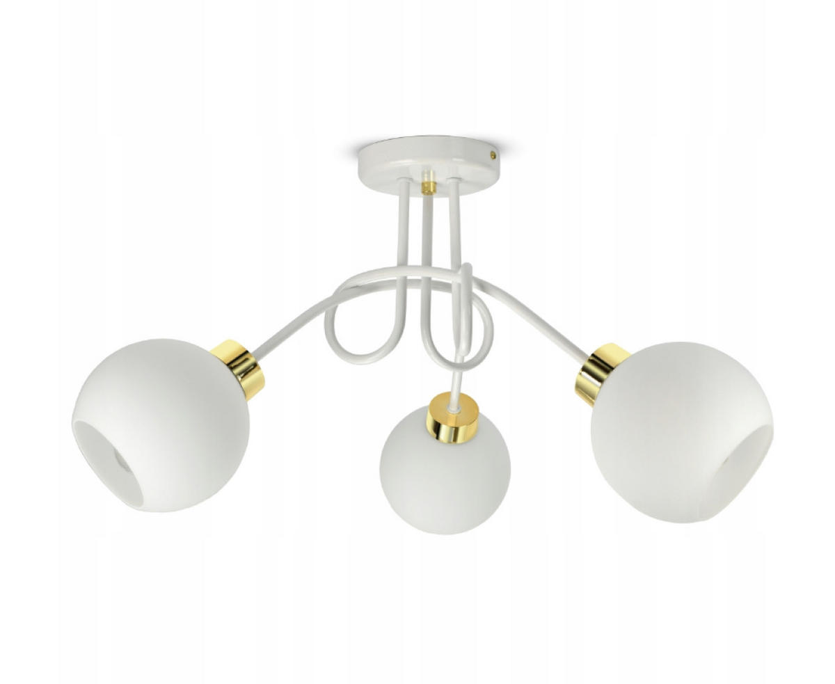 DECKENLEUCHTE GOLDGLAS - Goldfarben/Weiß, Glas/Metall (60/60/35cm) - kiki design