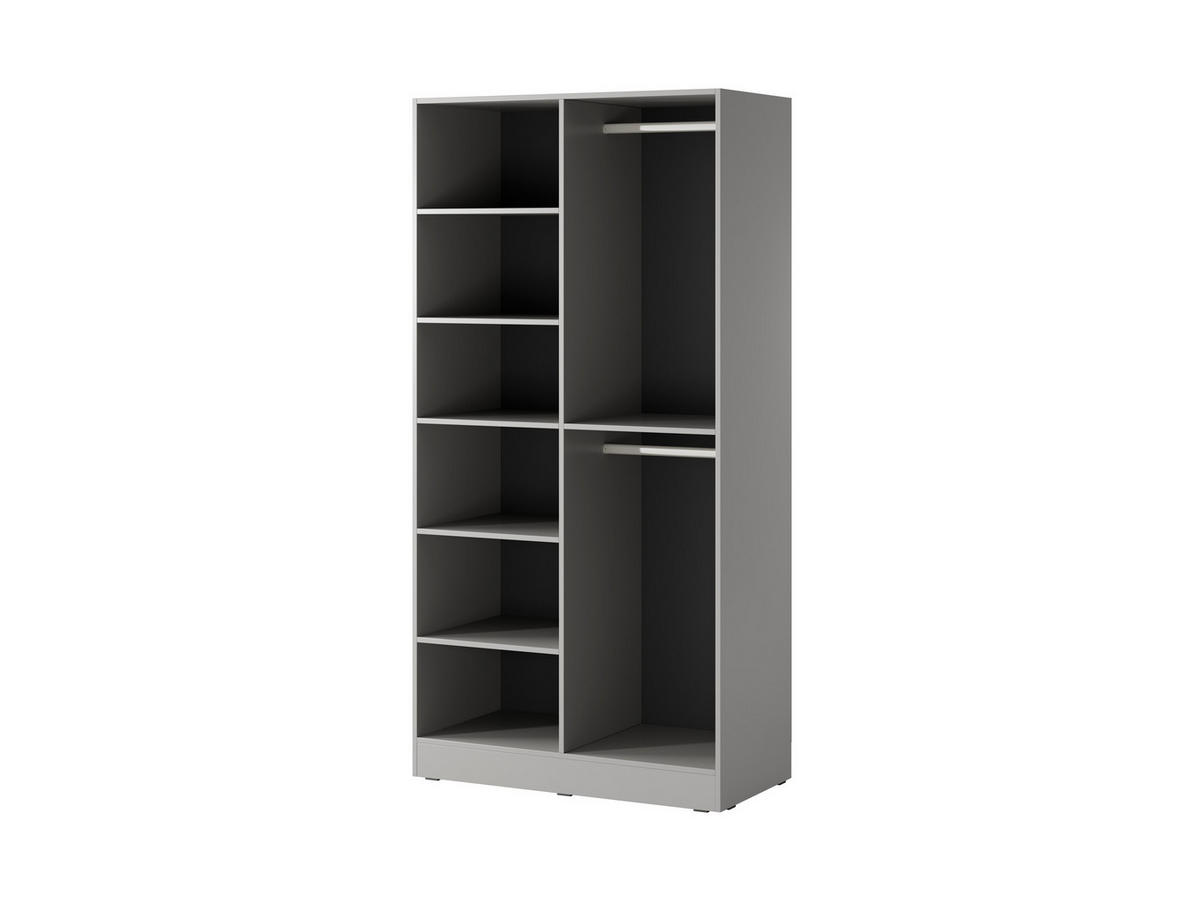 DREHTÜRENSCHRANK - Schrank Minewra 100 - Nova + Grau - Grau, Holzwerkstoff (101/200/51cm) - Möblo