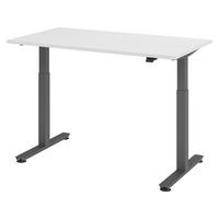 SCHREIBTISCH elektrisch XMST 80/140/74 cm in Weiß/Graphitfarben - Graphitfarben/Weiß, Holzwerkstoff (80/140/74cm) - bümö