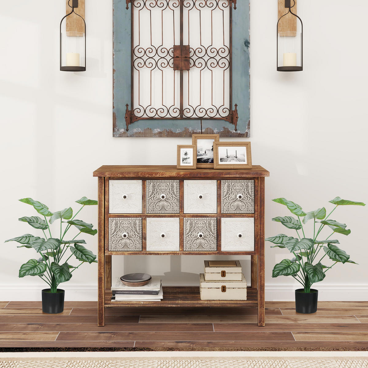 PFLANZENSET Grün realistisch mit Topf 65 cm (2er-Set) - Grün, Kunststoff (65cm) - PANGIVO