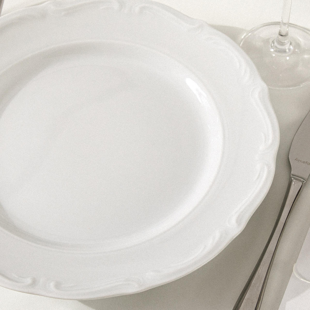 SPEISETELLER Chodziez MARIA TERESA 6-tlg - Weiß, Keramik (25cm) - KONSIMO®