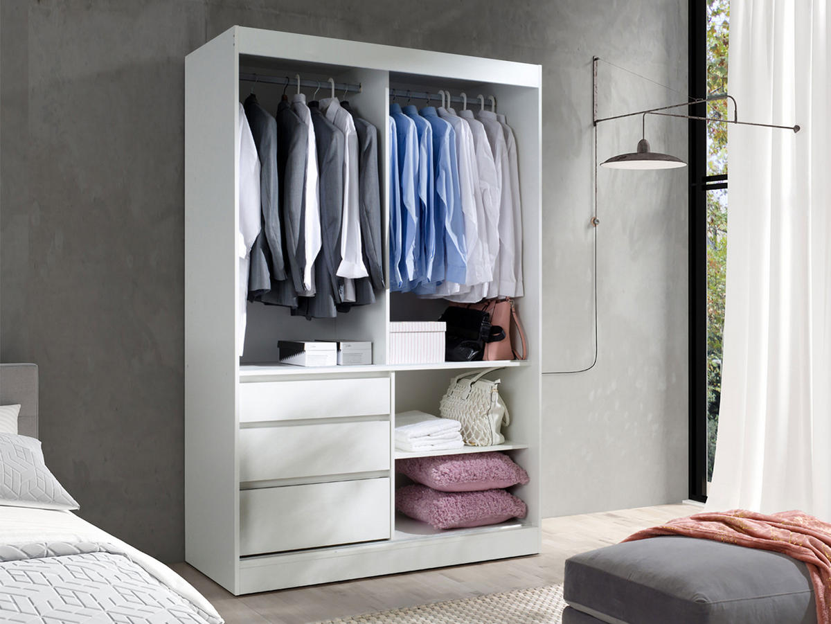 SCHWEBETÜRENSCHRANK Haiti 140 mit Spiegel - Braun, Holzwerkstoff (140/216/65cm) - MIRJAN24