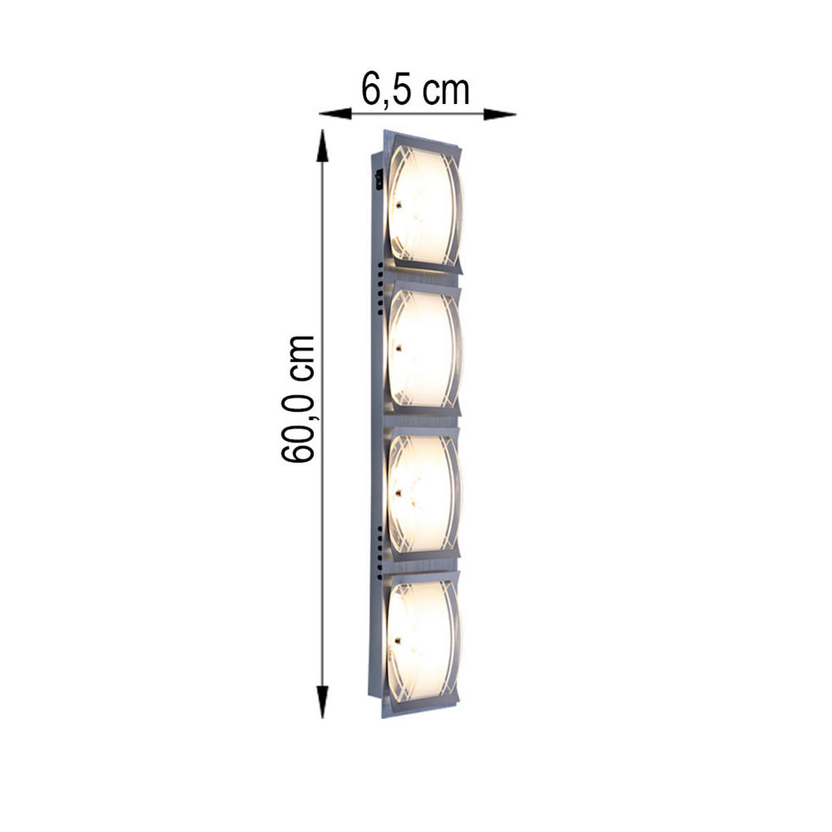 LED WANDLEUCHTE Adonia Aluminium Silber - Silberfarben, Glas (10/6.5/60cm) - Esto