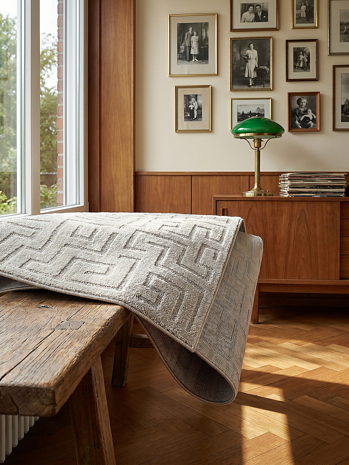 KURZFLORTEPPICH Geometrisch MUOTA Polypropylen Beige 160 x 220 cm - Beige, Textil (160/220cm) - KADIMA DESIGN