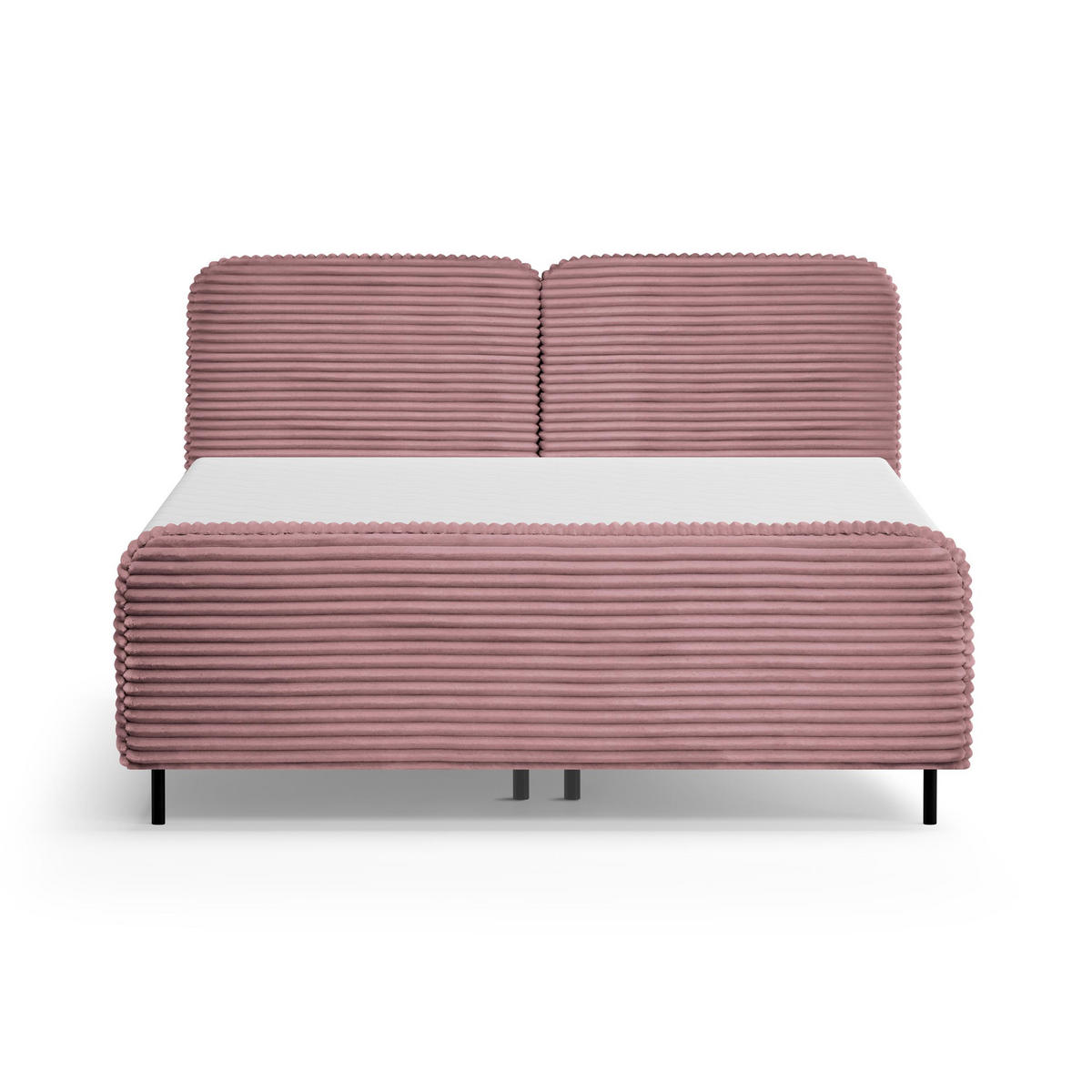 POLSTERBETT Lea mit Matratze und Topper, 140x200, Rosa - Schwarz/Rosa, Textil (140/200cm) - Beautysofa