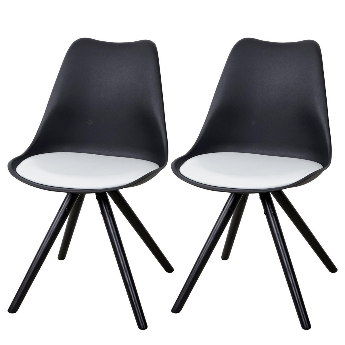 ESSZIMMERSTUHL Schwarz 2er-Set - Schwarz, Textil (48/82/53cm) - MCW