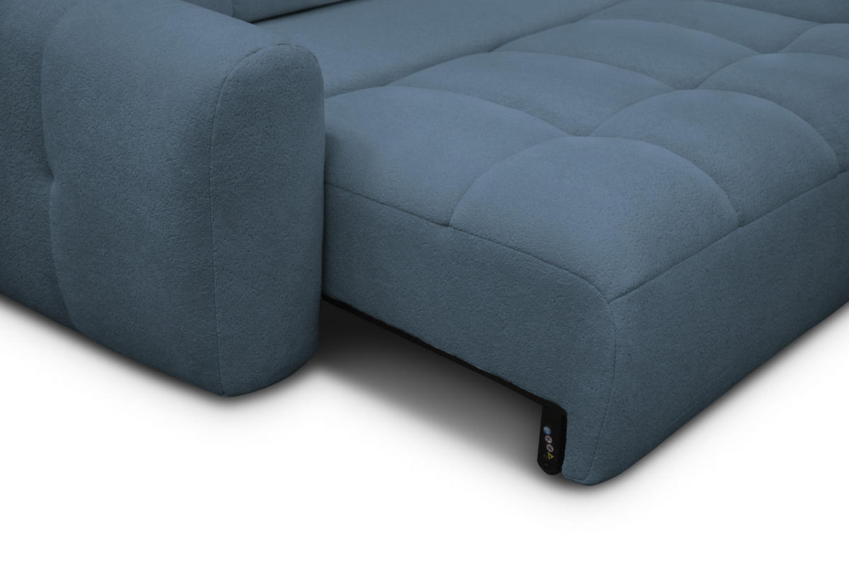 ECKSOFA LUMERO 4-Sitzer RECHTS, marineblau - Blau/Schwarz, Holz/Textil (275/166cm) - Courtois Laville