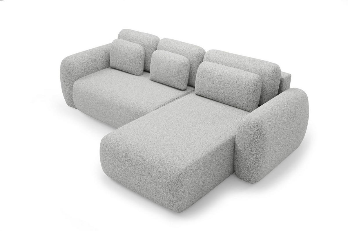 ECKSOFA Gaston Mit Schlaffunktion - Hellgrau, Holzwerkstoff/Textil (304/190cm) - Fun Möbel