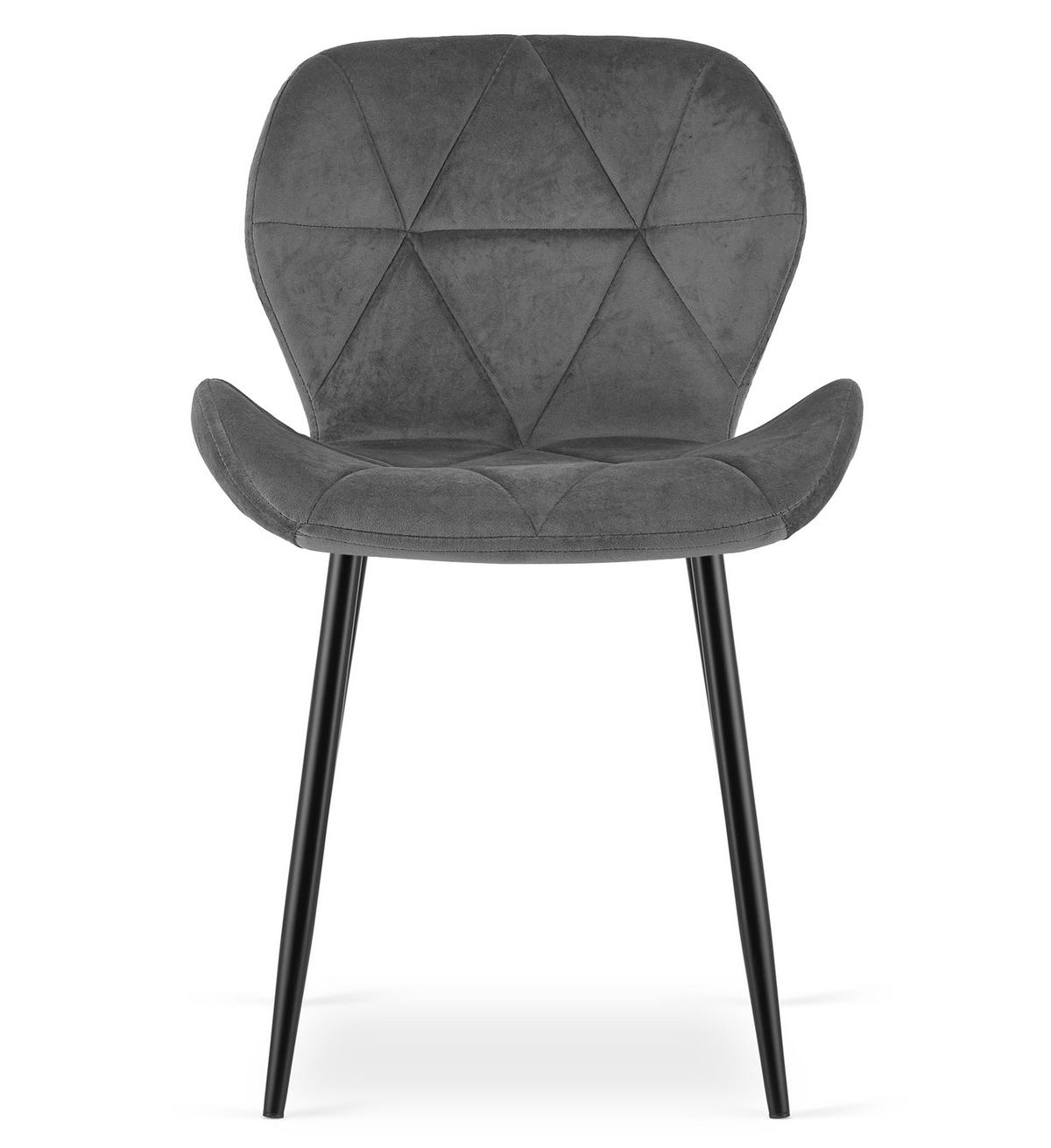STUHL Dunkelgrau 46x53 cm MANGO Samtstoff 4 Stück - Dunkelgrau, Kunststoff (46/49/53cm)