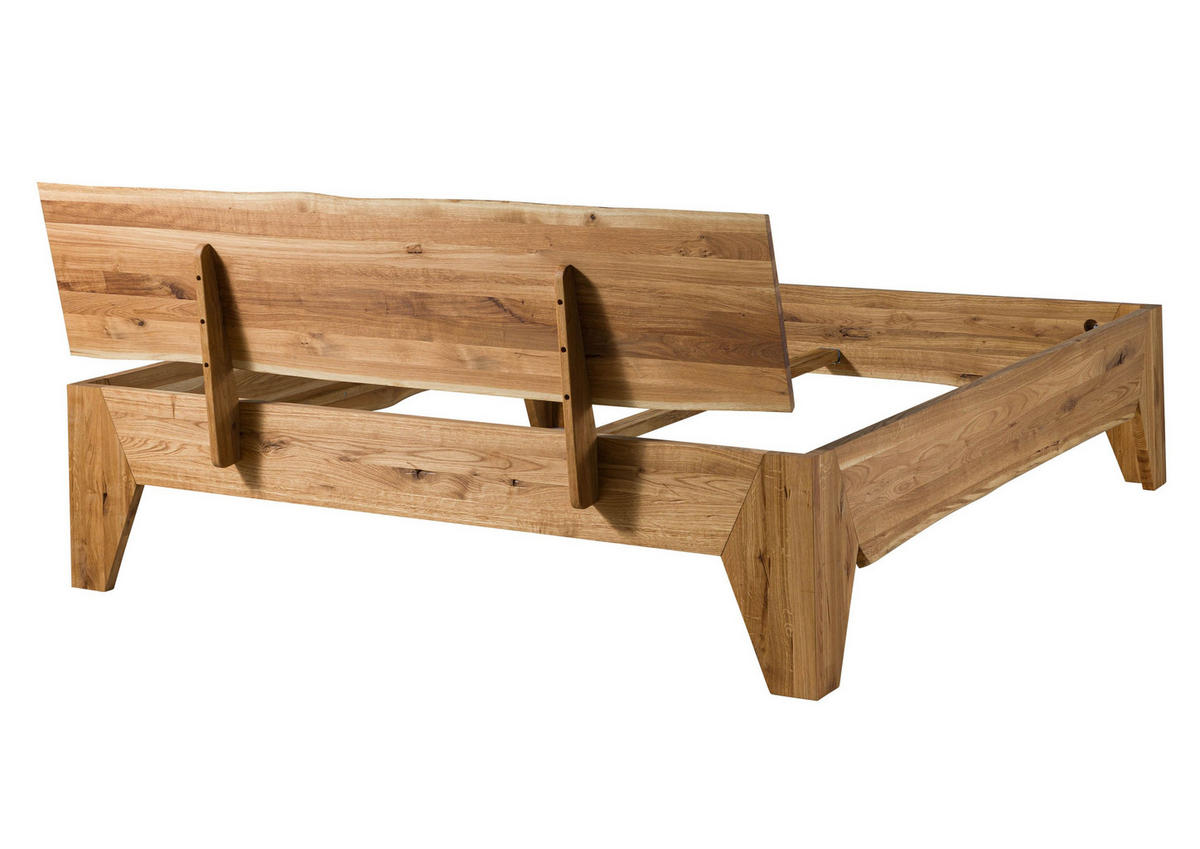 HOLZBETT Wildeiche 180x200 natur geölt PURE OAK #115 - Braun, Holz (180/200cm) - Massivmoebel24