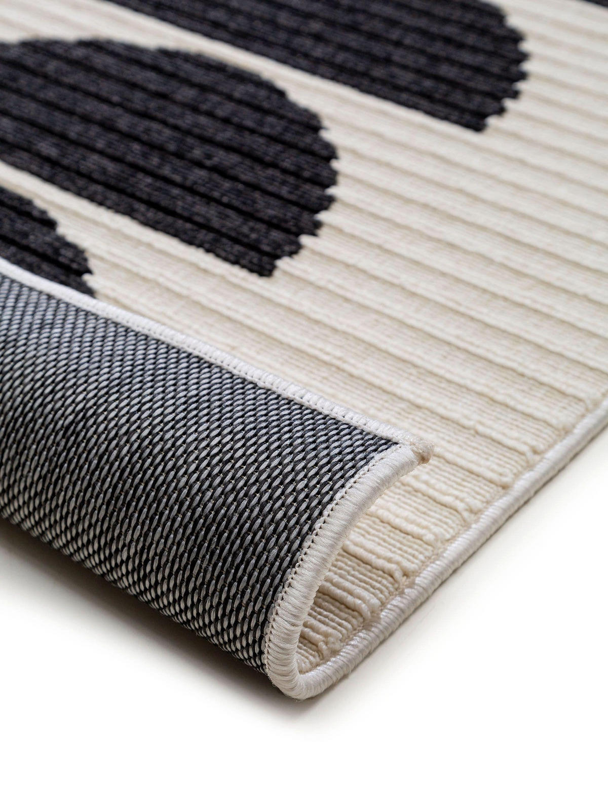 Outdoorteppich Taro Schwarz/Weiß 120x170 cm - Schwarz, Textil (120/170cm) - benuta Pop