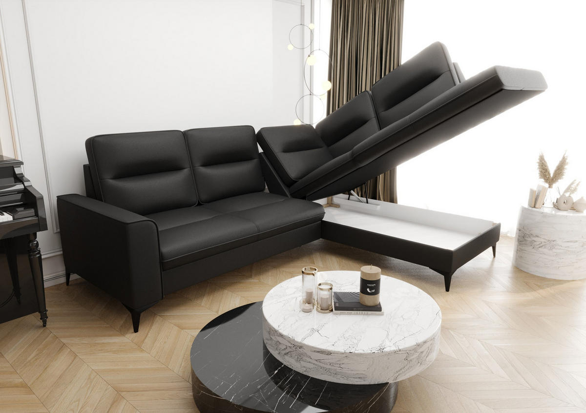 ECKSOFA KONGO RBN14, Eckcouch in L-Form mit Schlaffunktion, Farbe: Rosa, Velourstoff, Ottomane Rechts - Rosa, Textil (260/200cm) - O-Sofa